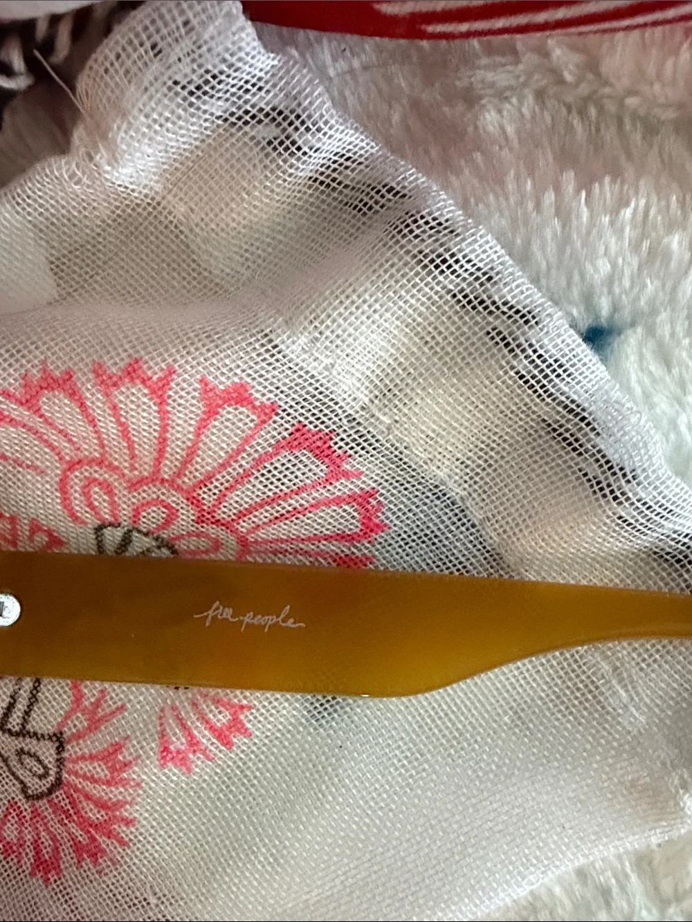 Free People Mustard Yellow Sunglass Arm with Script Logo